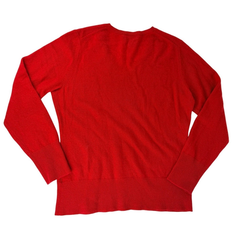 Apt 9 100% Cashmere Red V-Neck Pullover Sweater Womens Large Soft Luxury Classic - Picture 4 of 8